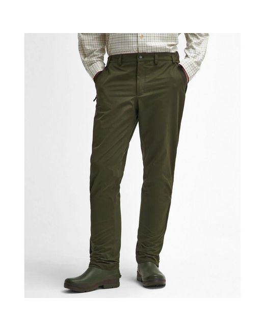 Barbour Green Straight Trousers for men