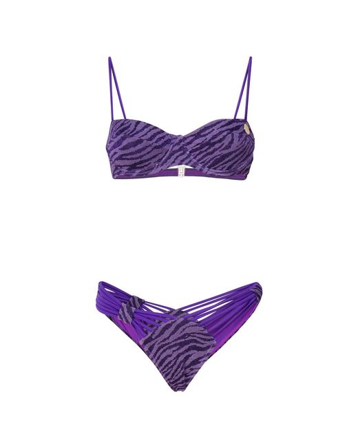 4giveness Purple Lila balconette bikini set mit schnürsenkeln