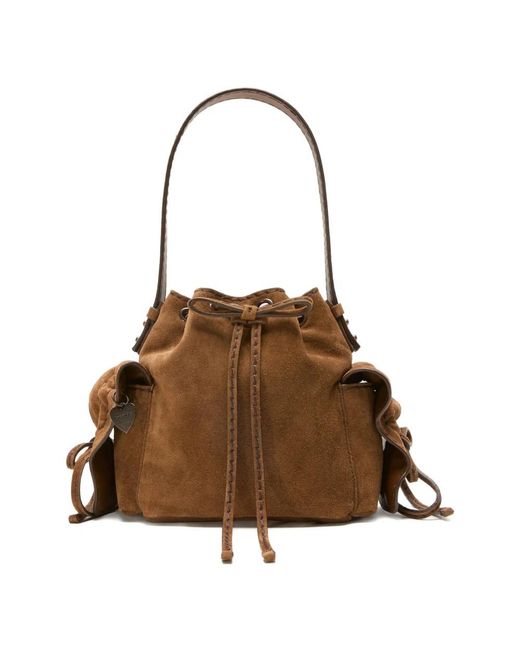 Acne Brown Multipocket Mini Bucket