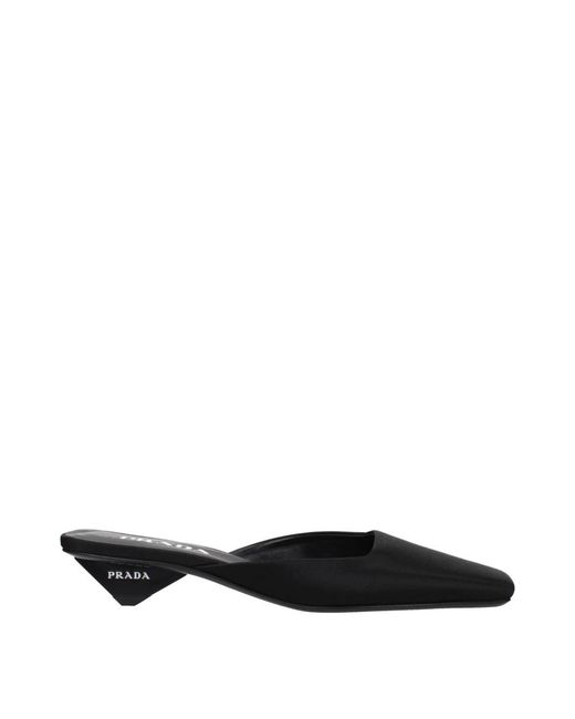 Prada Black Heeled Mules
