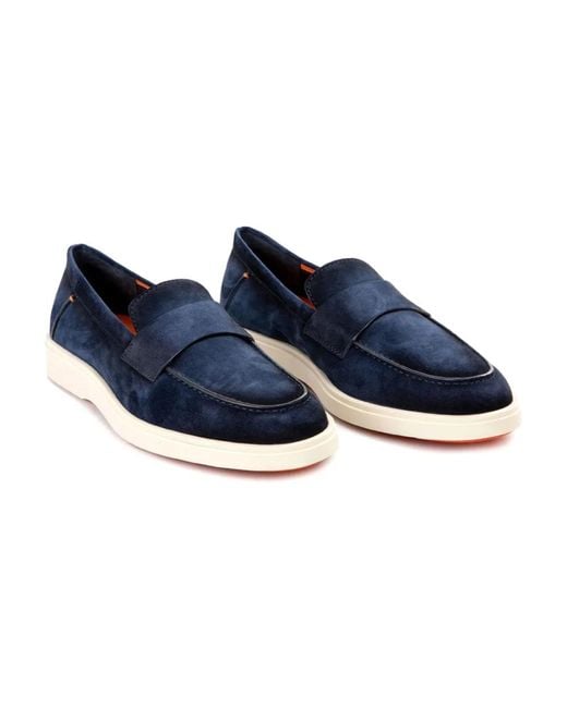 Santoni Blue Loafers for men