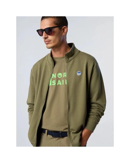 North Sails Basic Full Zip Sweatshirt in het Green voor heren