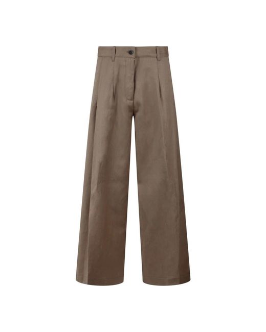 Trousers > wide trousers Nine:inthe:morning en coloris Brown