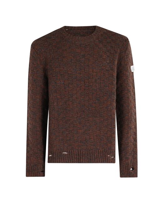 MM6 by Maison Margiela Brown Round-Neck Knitwear for men