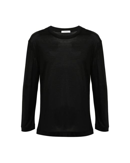 T-shirt a maniche lunghe nera morbida di Lemaire in Black