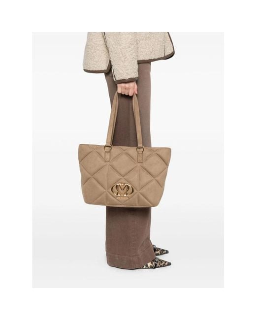 Love Moschino Natural Braune Shopper Tasche Stilvolle Funktionalität
