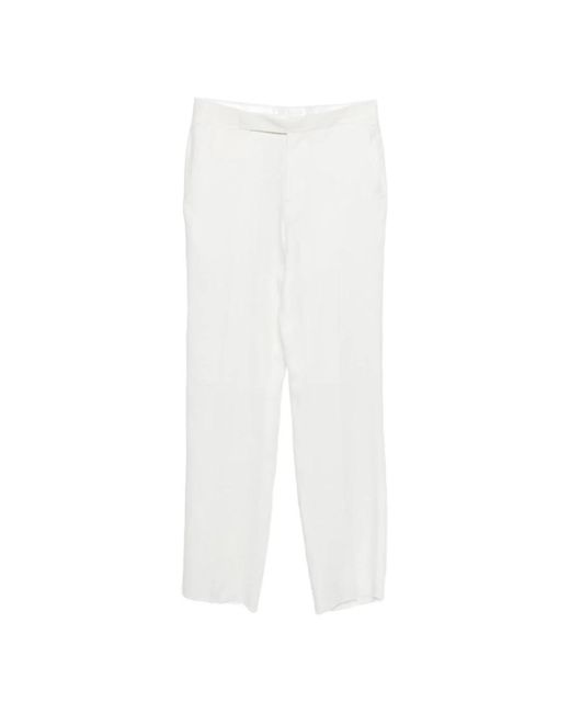 Lardini White Straight Trousers for men