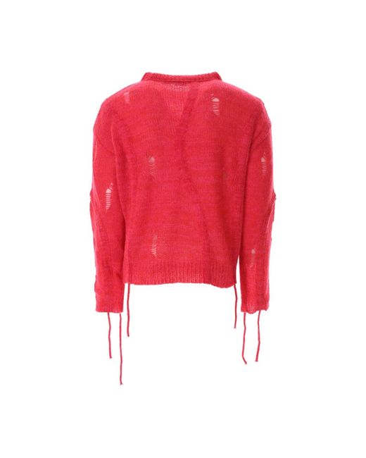 ANDERSSON BELL Red Round-Neck Knitwear for men