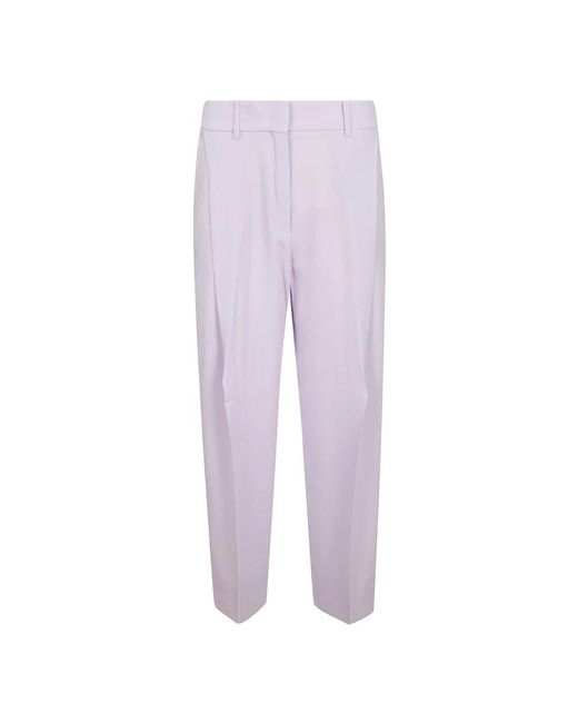 Pantalones suaves de cintura alta con pliegues Incotex de color Purple