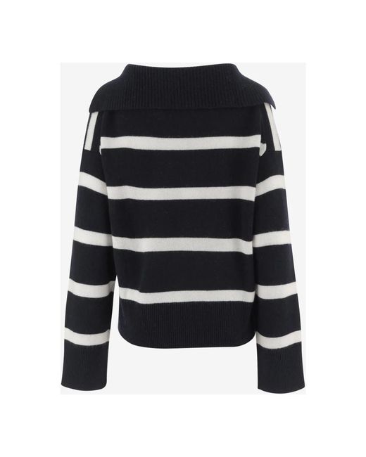 Allude Black Kaschmir Pullover Mit Streifen