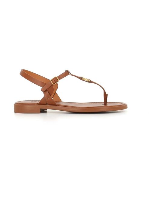 Chloé Brown Flat Sandals