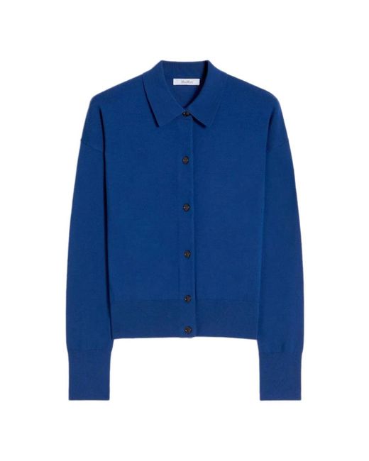 Max Mara Truien & Vesten ,Blauw ,Wol Wollen Vest in het Blue