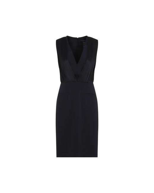 Max Mara Kleedjes ,Zwart ,Polyester Elegante Midi Jurk in het Black