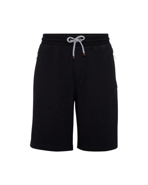Brunello Cucinelli Black Casual Shorts for men