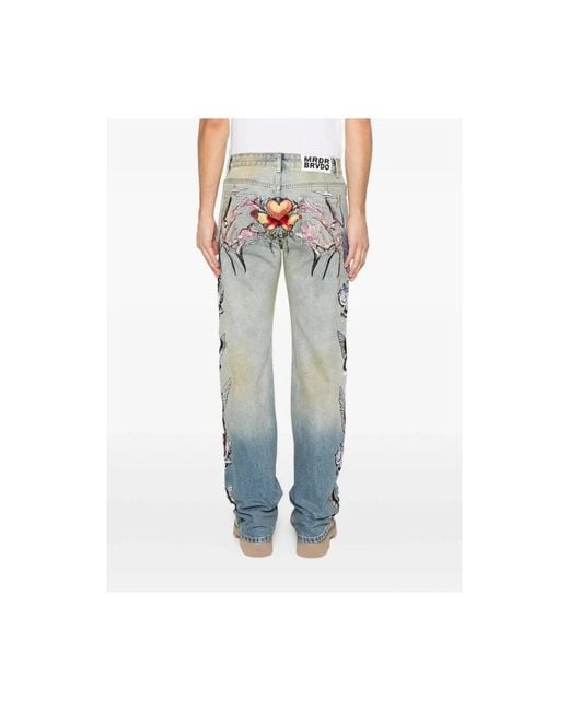 Who Decides War Geborduurde Straight-Leg Jeans in het Blue voor heren