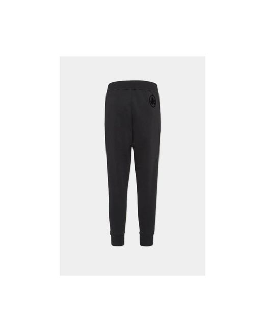 DSquared² Broeken ,Zwart ,Katoen Ibra Trainingsbroeken Maple Leaf Logo in het Black voor heren