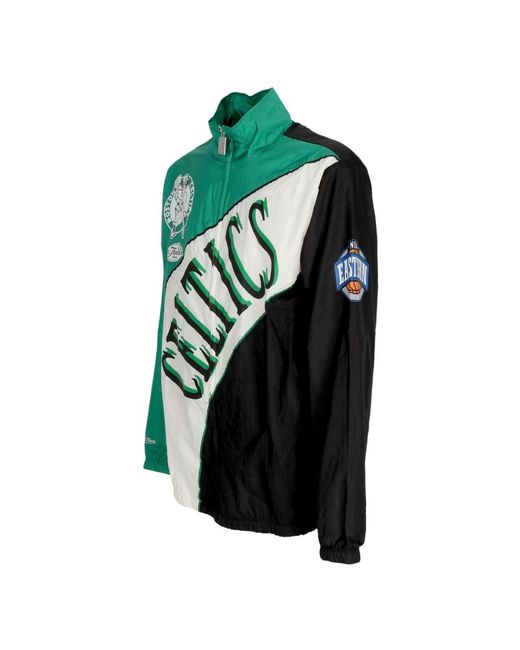 Mitchell & Ness Jassen ,Veelkleurig ,Polyester Nba Gebogen Retro Windjack in het Green voor heren