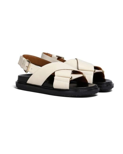 Flat Sandals Marni de color Brown