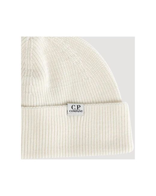 C P Company White Beanies