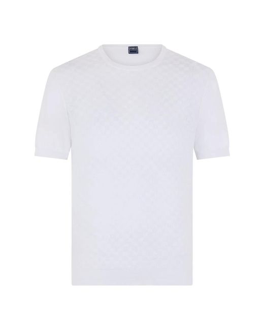 Fedeli Kurzärmeliger Pullover in White für Herren