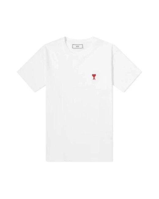 AMI White T-Shirt With Logo for men