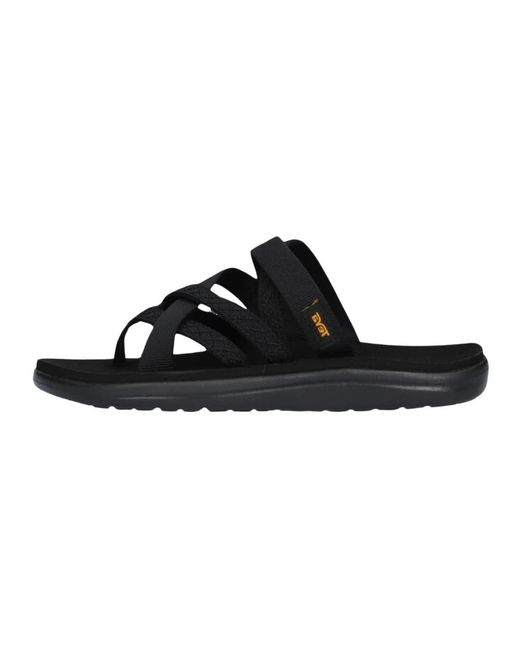 Teva Schoenen ,Zwart Sandalen Met Gekruiste Textielbandjes in het Black