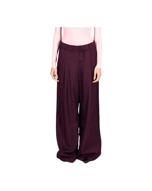 Pantalones de nylon Dries Van Noten de color Purple