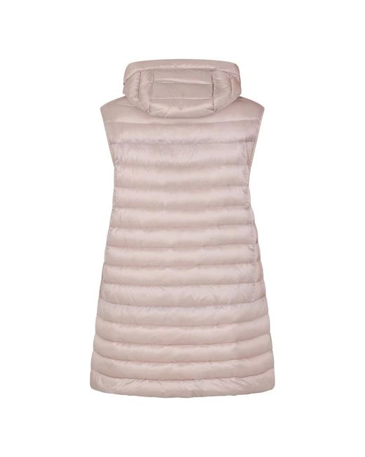 Moorer Jassen ,Roze ,Gewatteerde Gilet Met Elegante En Comfortabele Capuchon in het Brown