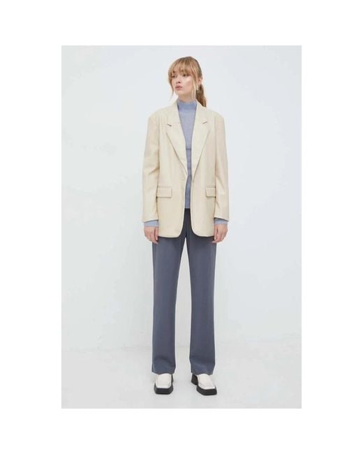 Straight Trousers Samsøe & Samsøe en coloris Blue