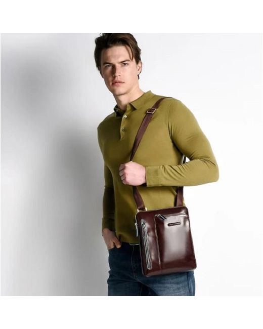 Piquadro Black Cross Body Messenger for men