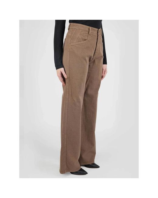 Kiton Wide Broeken in het Brown