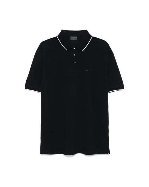 Emporio Armani Black Polo Shirts for men