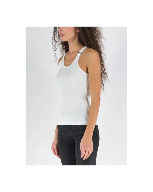 Dion Lee White Sleeveless Tops