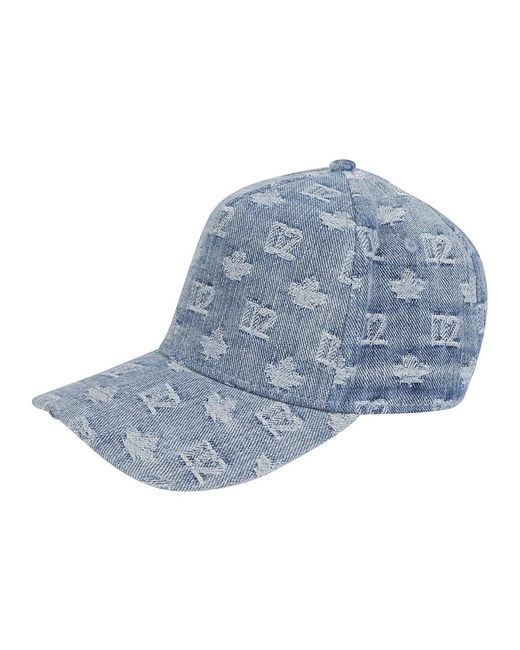 DSquared² Accessoires ,Blauw ,Katoen Monogram Baseball Cap in het Blue voor heren