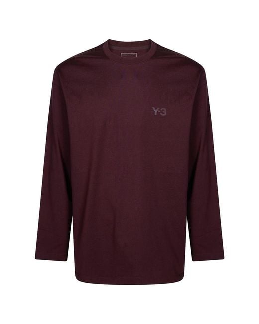 Y-3 Purple Long Sleeve T-Shirts for men