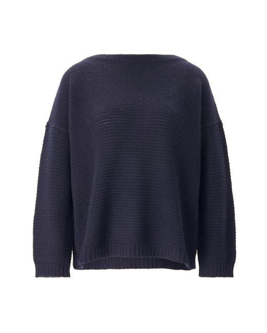 SMINFINITY Boatneck Kasjmier Pullover in het Blue