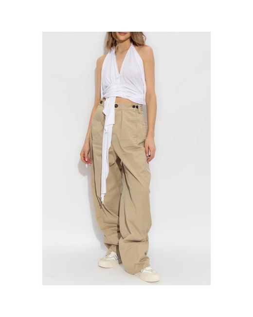 DSquared² Broeken ,Katoen Broek Met Wijde Pijpen in het Natural