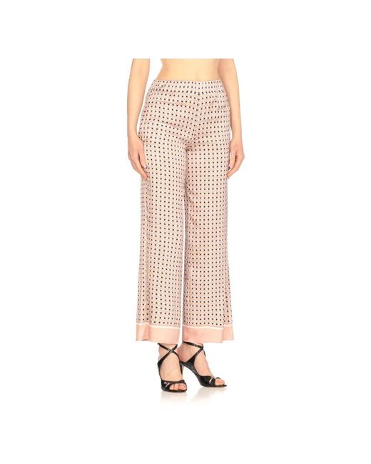 Kangra White Rosa Kaschmir-Viskose-Hose Mit All-Over-Muster