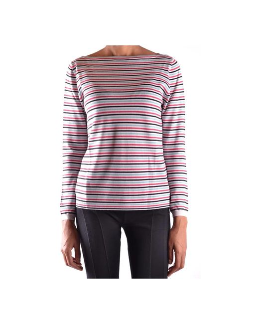 Prada Tops ,Roze ,Katoen Casual Top Met Lange Mouwen En Meerkleurige Strepen in het Purple