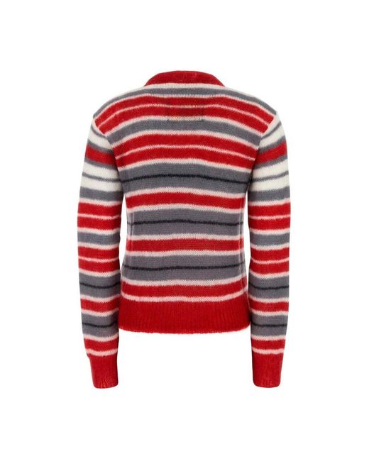 Marni Red Bestickter mohair-mix pullover