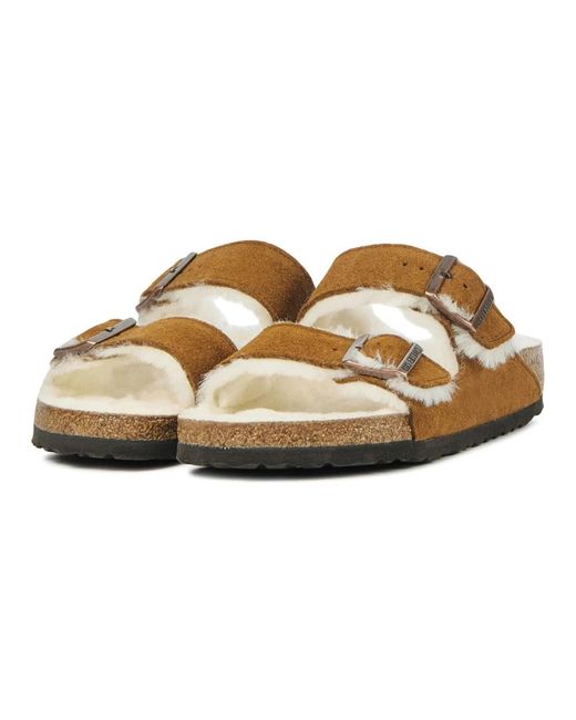 Birkenstock Brown Arizona Shearling Mink Slipper