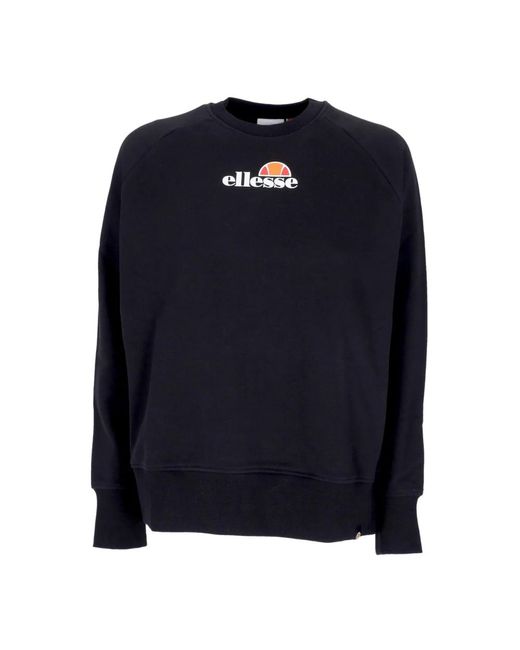 Ellesse Hoodies & Sweatvesten ,Zwart ,Katoen Zwarte Lichtgewicht Crewneck Sweatshirt in het Blue