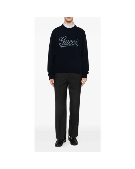Gucci Black Round-Neck Knitwear for men