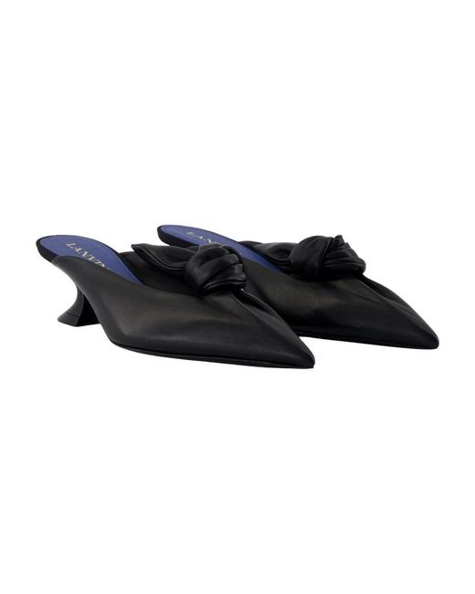 Lanvin Black Kitten Bow Pumps
