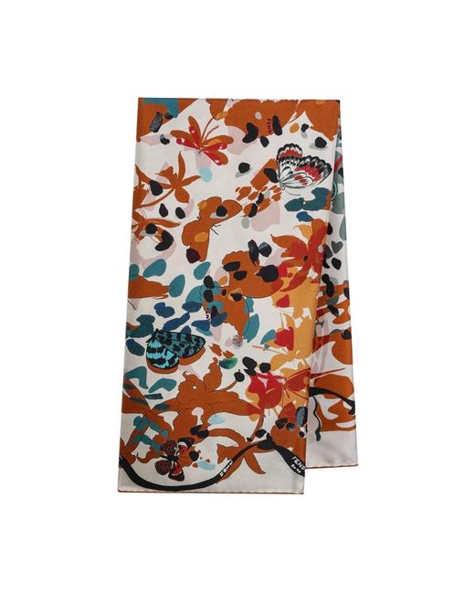 Fendi Orange Silky Scarves