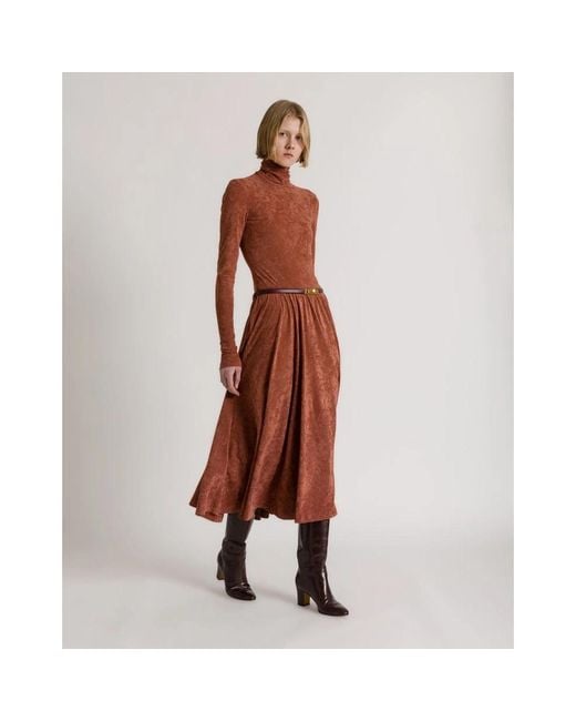 Alberta Ferretti Brown Turtlenecks