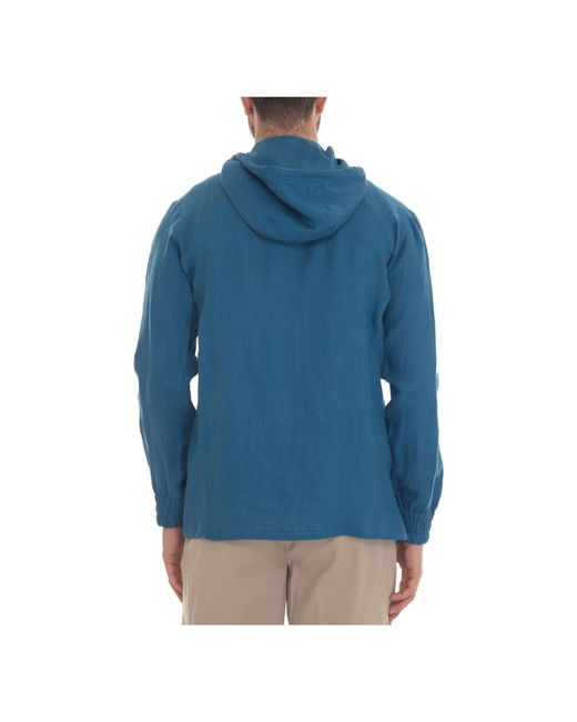 Kiton Kapuzen-sweatshirt aus leinen mit reißverschluss in Blue für Herren