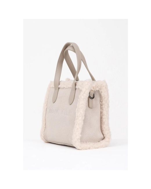 Marc Ellis Pink Wildleder Handtasche Mit Shearling-Besatz