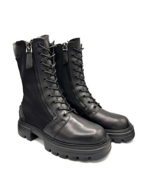Jeannot Black Lace-Up Boots