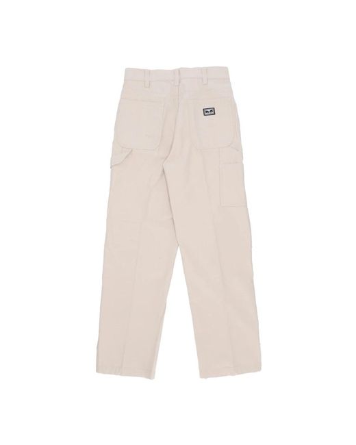 Obey Broeken ,Katoen Dubbele Knie Timmerman Broek Klei in het White voor heren